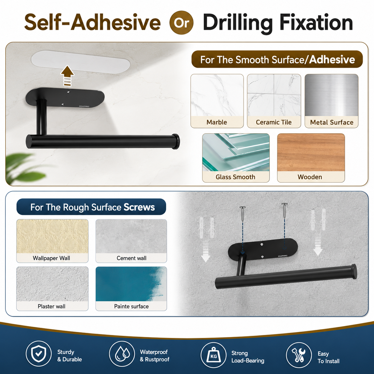 Stainless Steel Wall Mount Paper Towel Holder