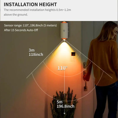 Smart Rechargeable LED Night Light with Motion Sensor