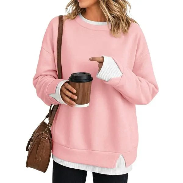 Casual-style sweatshirt with a 'faux-layered' look.