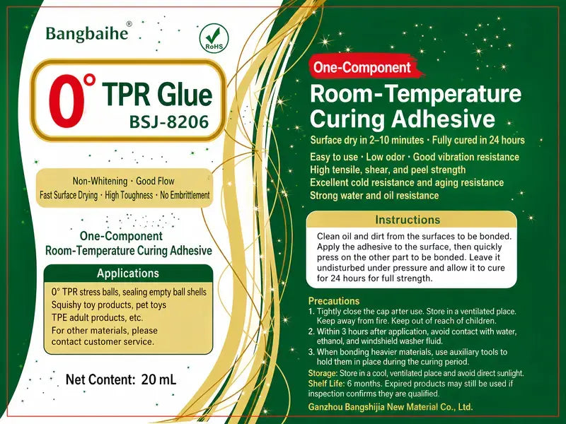 20ml 0° TPR Glue - Water Resistant, Easy to Use, Fast Drying, Surface Dry in 2-10 Minutes, Soft Flexible Seal, Transparent Room Temperature Sealing Adhesive for Squishy Toy Repairs, Keep Out of Reach of Children, Repairing