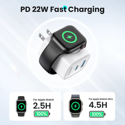 3-in-1 Magnetic Wireless Charger Plug with USB-C Fast Charging