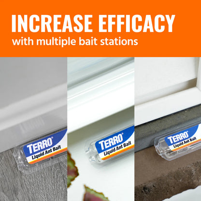 TERRO Ant Killer Bait Stations T300 - Liquid Bait to Eliminate Ants - Bait System - 6 Count Stations for Effective Indoor Ant Control