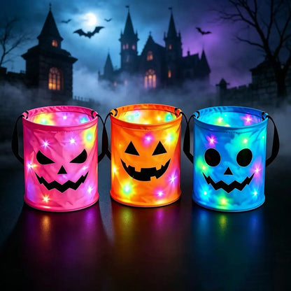 LED Halloween Pumpkin Light Candy Buckets