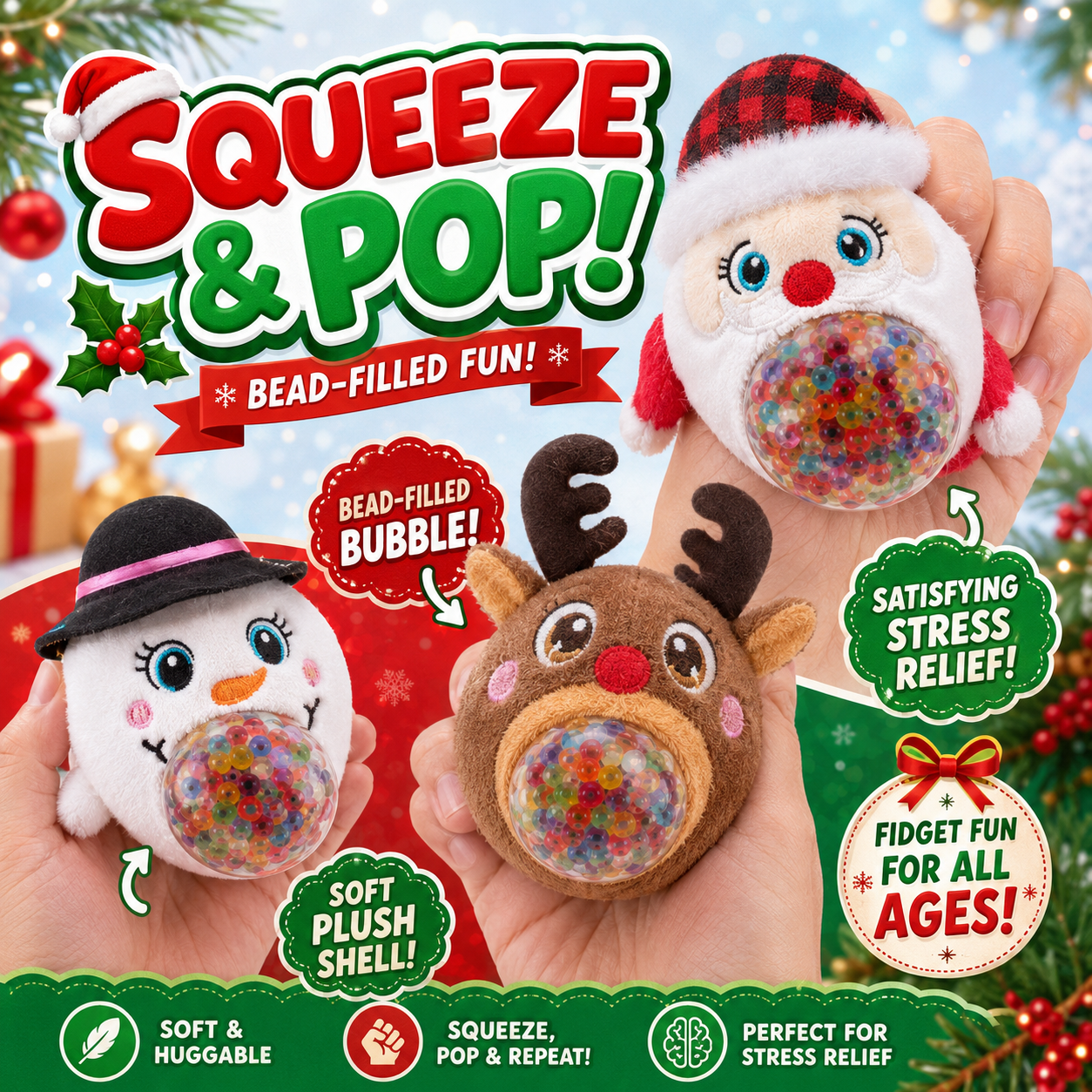 🎁 Holiday Squeeze Stress Toys ✨