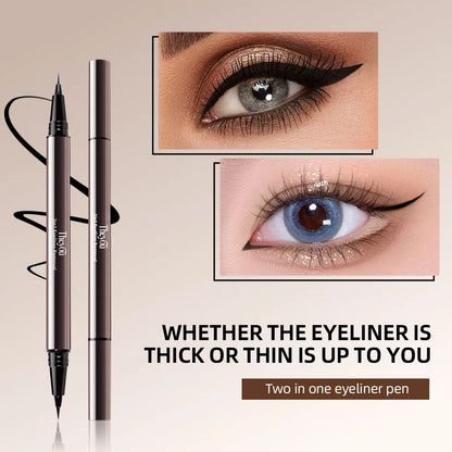 al-Ended Eyeliner Pen 24H Smudge-Proof Waterproof Liner