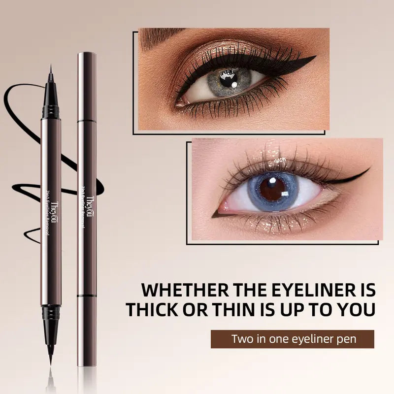 Ultra-Smooth Creamy Liquid Eyeliner | 2-in-1Dual Tip I Weightless, Waterproof & 24H Long-Lasting