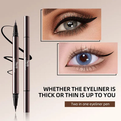 Ultra-Smooth Creamy Liquid Eyeliner | 2-in-1Dual Tip I Weightless, Waterproof & 24H Long-Lasting