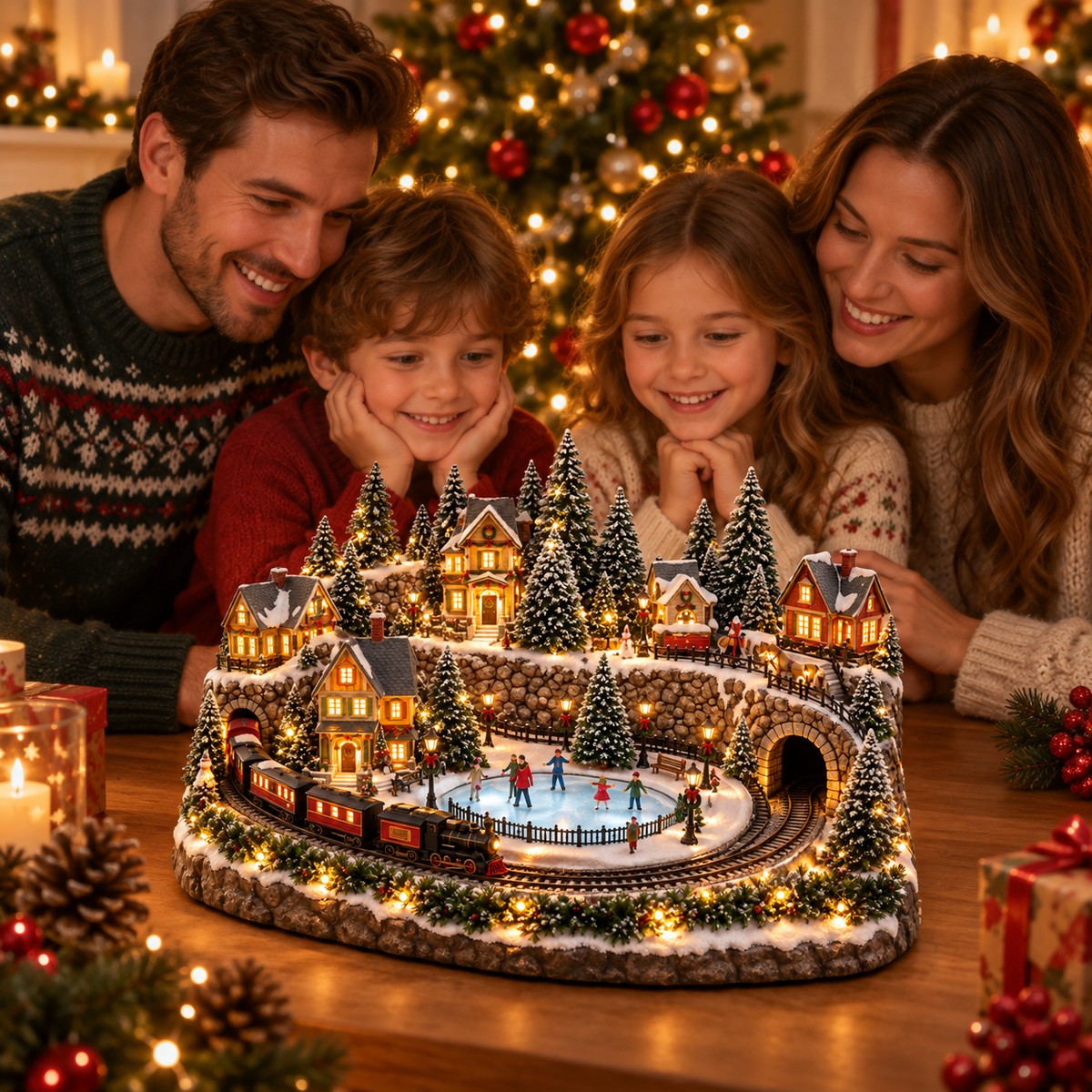 🔥 LAST DAY 50% OFF 🔥 Animated Holiday Train & Ice Rink Scene