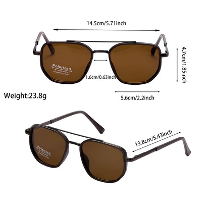 Retro Double Bridge Sunglasses Lightweight UV Protection Travel Style Gift Unisex