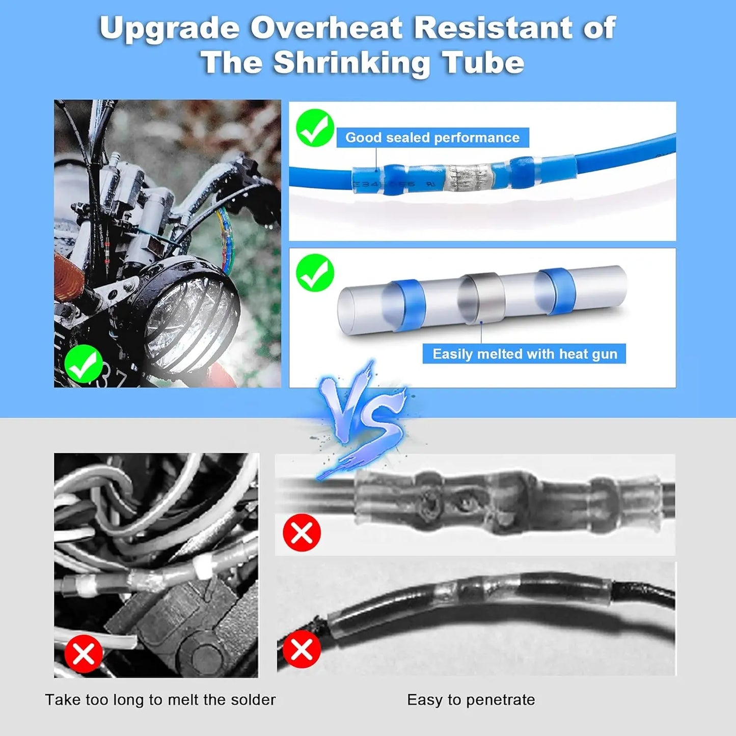 Waterproof Solder Seal Wire Connectors for Automotive Marine and Stereo Use 300 Pieces