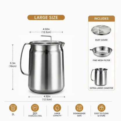 68oz 201 Stainless Steel Deep Fryer Pot