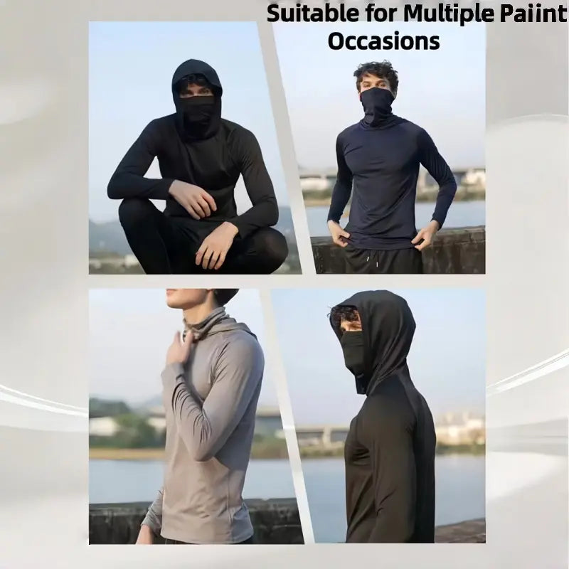 3-Piece Men's Casual Hoodie Set - Blue, Black, Gray