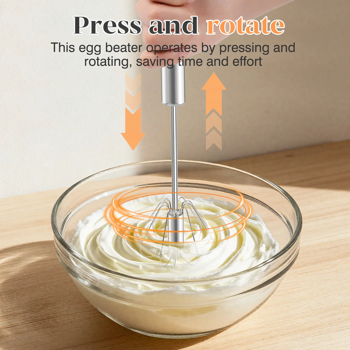 Push Spring Whisk Stainless Steel Hand-Push Rotary Whisk – femmekin