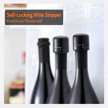 Vacuum Wine Stopper -  Reusable Leakproof Bottle Sealer for Wine & Champagne