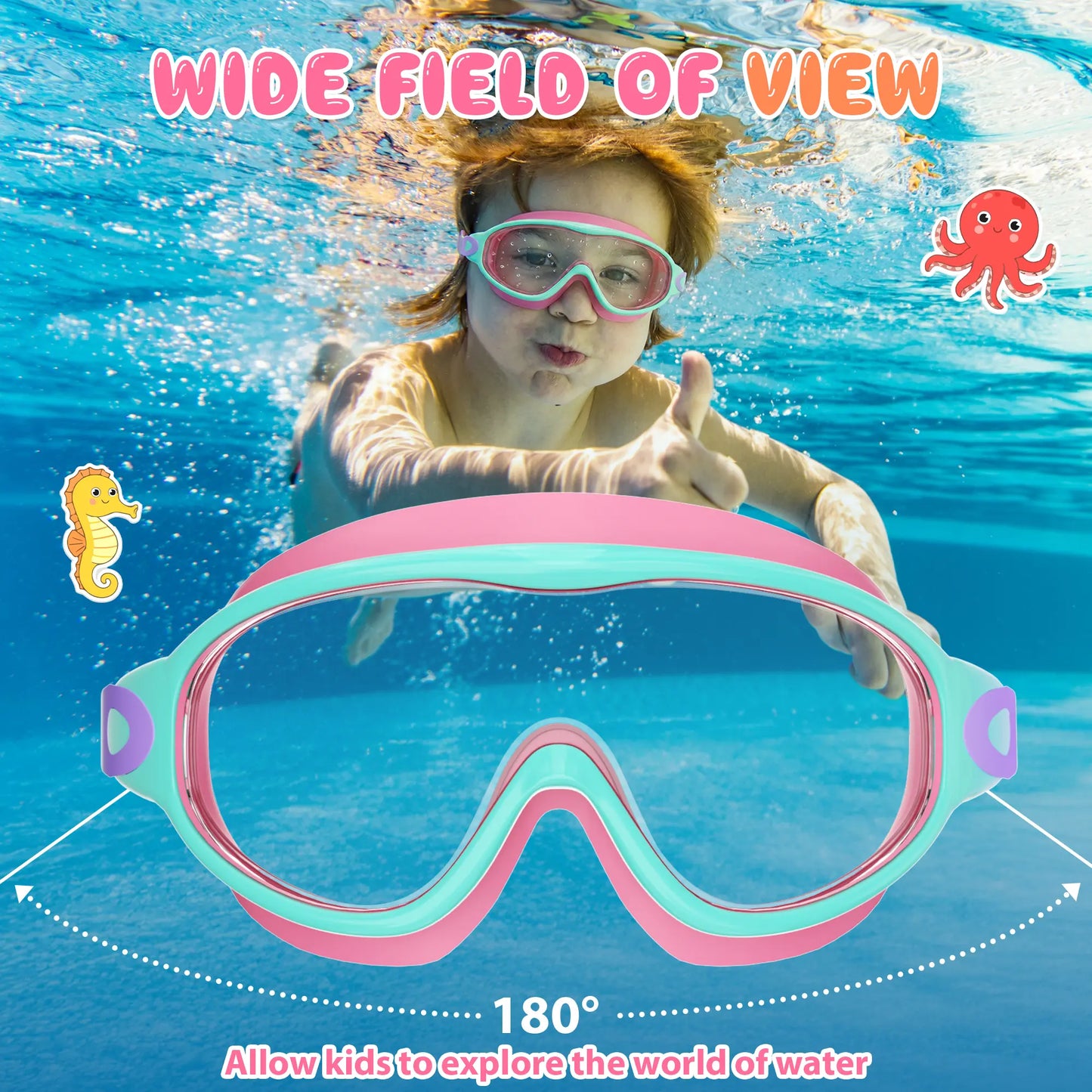 Femmekin Kids Swim Goggles 2 Pack - UV Protection & Anti-Fog