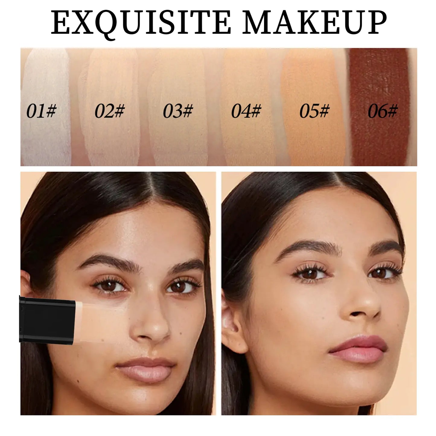 5-Color Dual-Ended Eraser Foundation Stick for Flawless Makeup