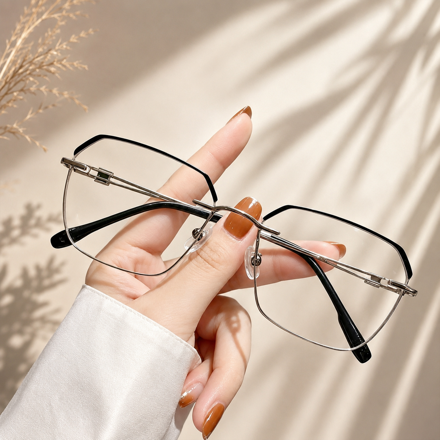 Frameless Diamond Cut Blue Light Reading Glasses For Men And Women