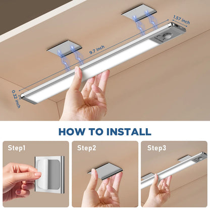 Motion Sensor Under Cabinet Lights - Dimmable & Rechargeable