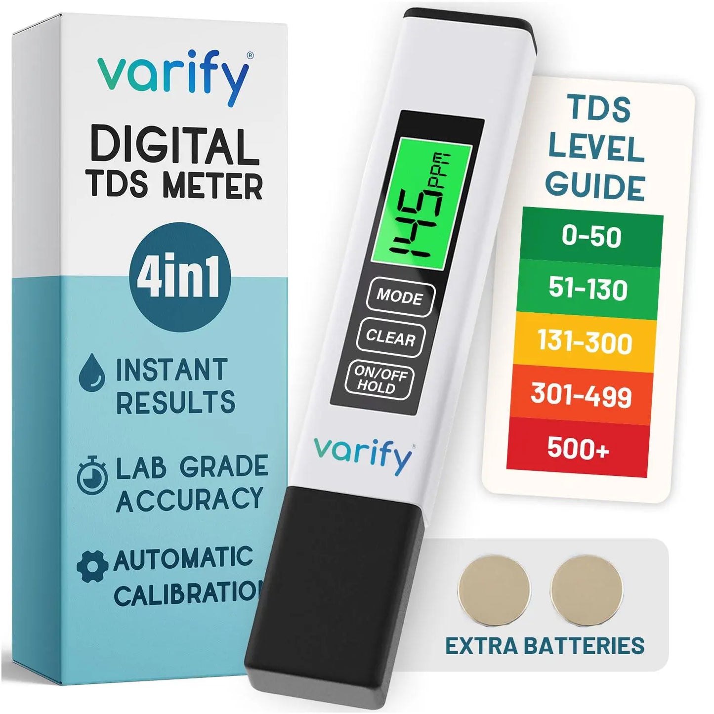 Handheld 4-in-1 Water Testing Meter for Home Use