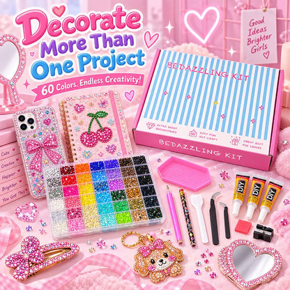 3mm Glitter Rhinestone Multi Pack Kit for Nail Art & DIY Crafts