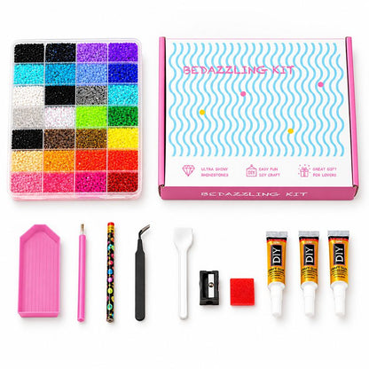 3mm Glitter Rhinestone Multi Pack Kit for Nail Art & DIY Crafts
