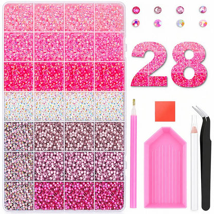 3mm Glitter Rhinestone Multi Pack Kit for Nail Art & DIY Crafts