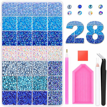 3mm Glitter Rhinestone Multi Pack Kit for Nail Art & DIY Crafts