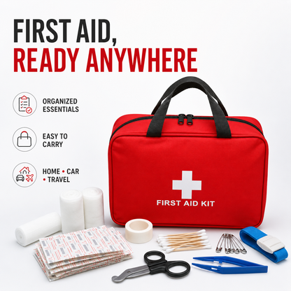160-Piece Waterproof Portable Trauma First Aid Kit for Home, Car, Travel & Outdoor Safety 🩹