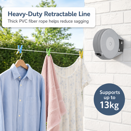 Wall Mounted Retractable Clothesline