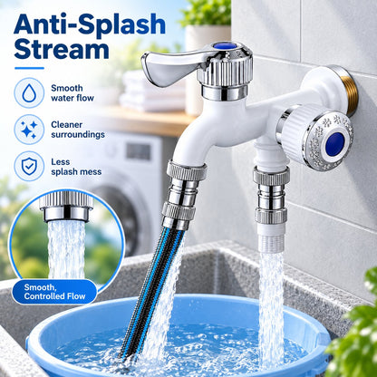 🎉Dual-Outlet Water Faucet | Run Washer & Hose Simultaneously ⚡