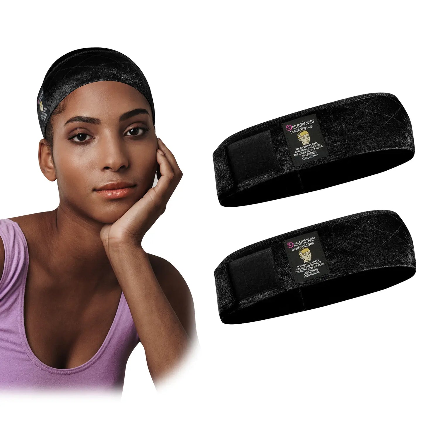 Dreamlover Adjustable Brown Black Wig Grip Band - 2pcs