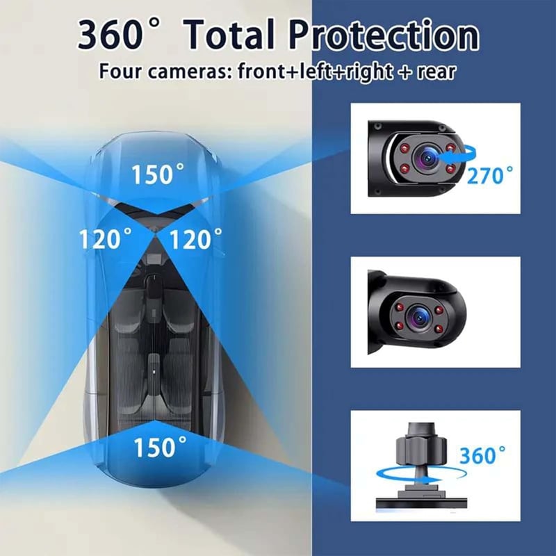 Full View Car Dash Cam System for Front and Rear Recording