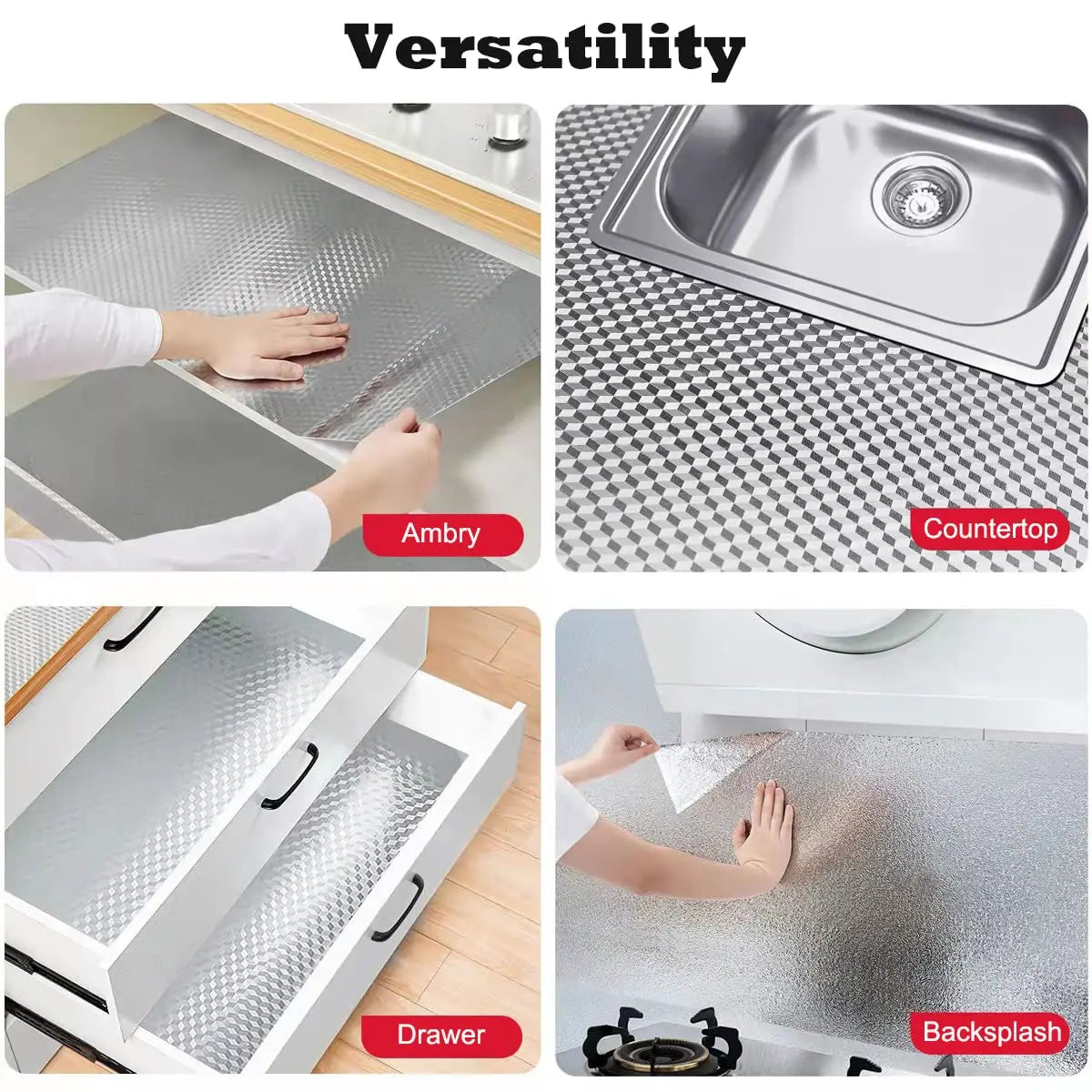 Peel & Stick Waterproof Kitchen Countertop Foil Sticker