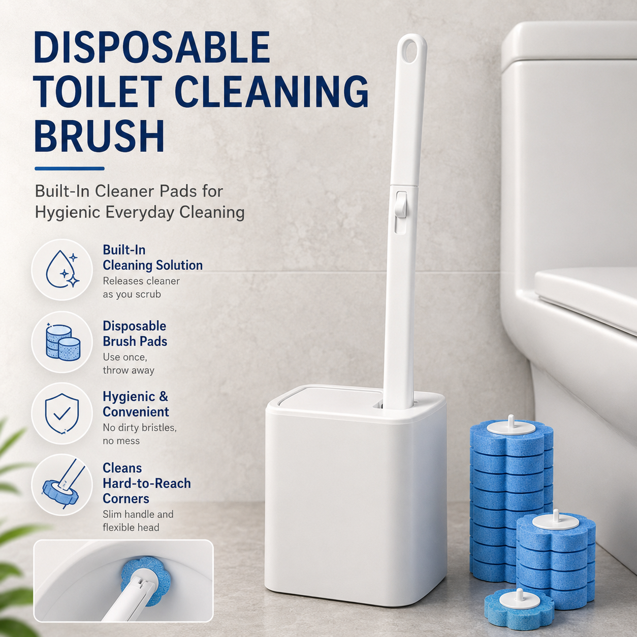 ⚡50K+ SOLD!🚽💦Hands-Free Cleaning Gadget - Disposable toilet cleaning tool