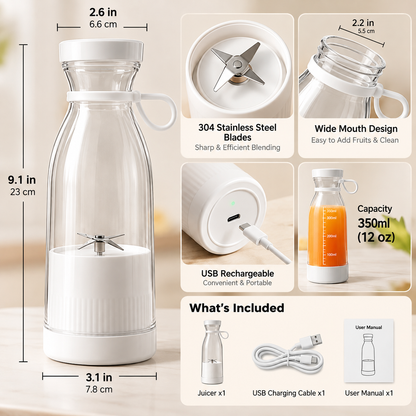 🥤 Portable Blend & Go Smoothie Bottle – One-Touch Shakes Anywhere