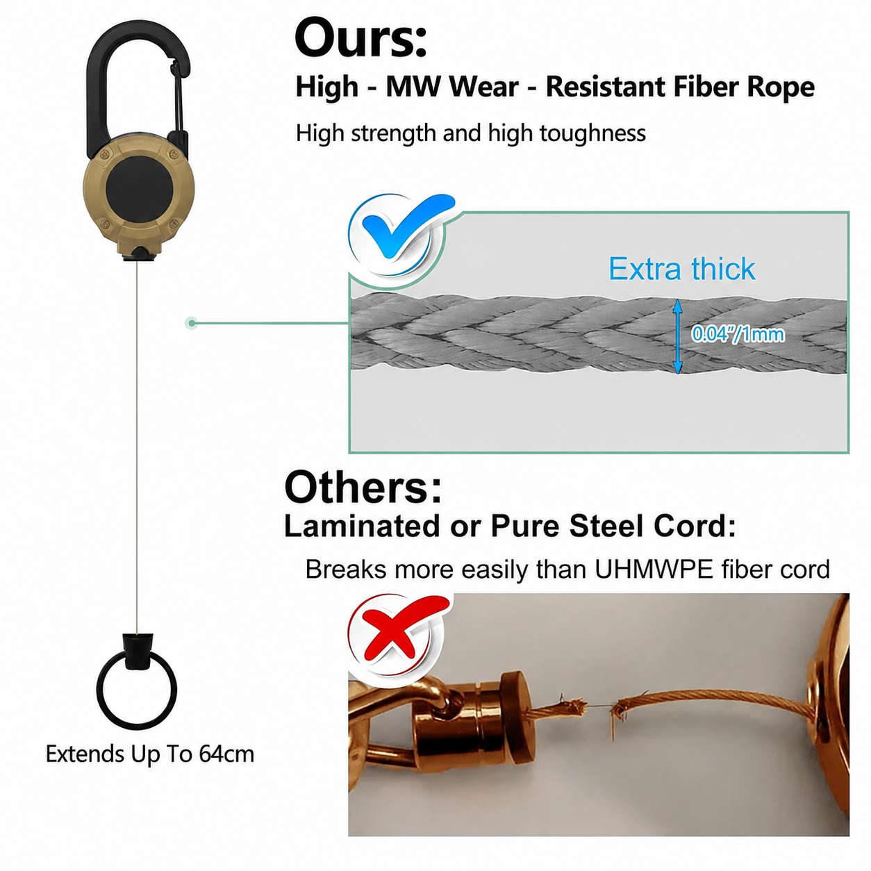 Retractable Carabiner Keychain