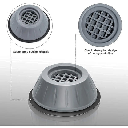 4 Piece Shock Absorbing Pads for Washing Machine Dryer and Refrigerator