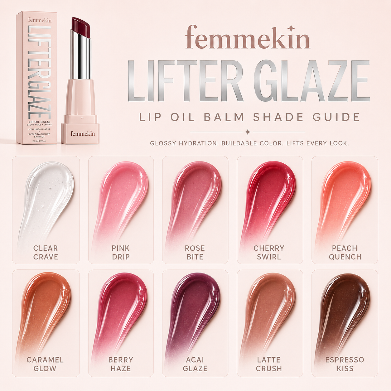 Femmekin Lifter Glaze Lip Balm - 24HR Hydration & Color