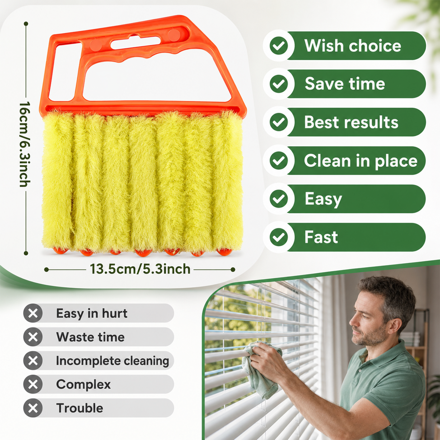 Window Blind Dust Cleaning Brush Set 2PCS