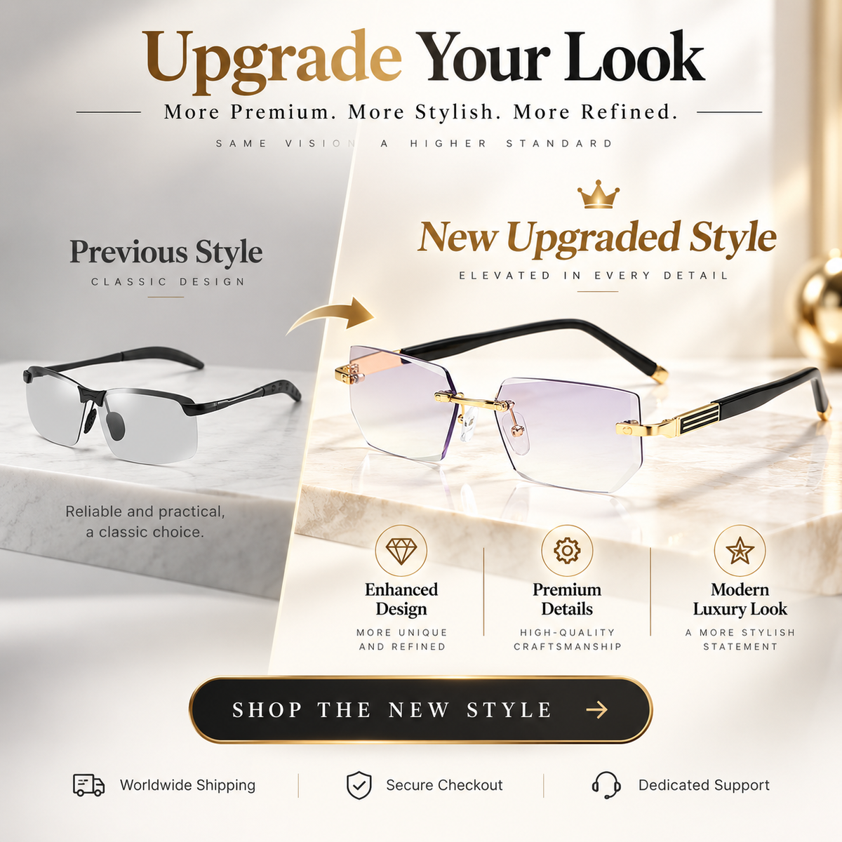 🔥 Intelligent Auto-Focus Zoom Glasses👓 - Blue Light Blocking & Anti-Eye Strain Rimless Eyewear
