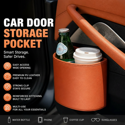 ⏳LIMITED-TIME OFFER! ⏰Organize Your Car Instantly! No-Slip Clip-On Leather Cup Holder
