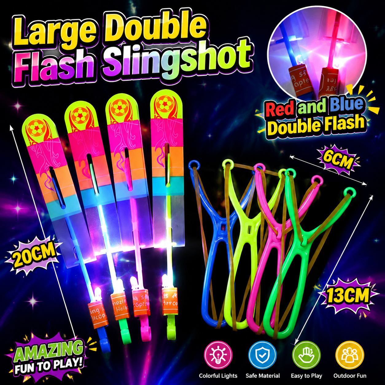 20PCS LED Light Up Flying Arrow Toy Set