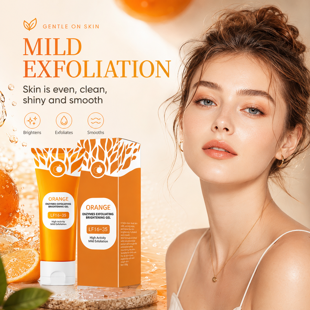 Orange Exfoliating Face and Body Gel Scrub