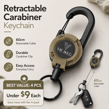Retractable Carabiner Keychain
