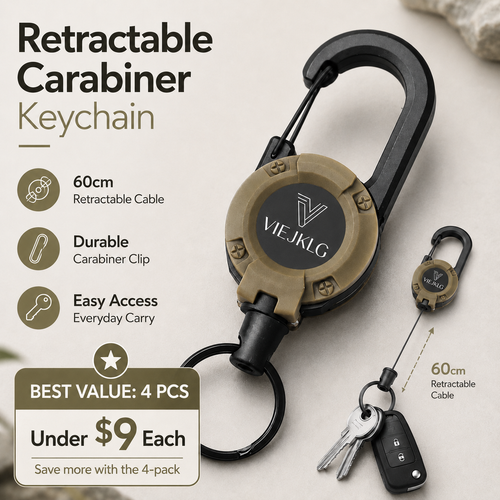Retractable Carabiner Keychain