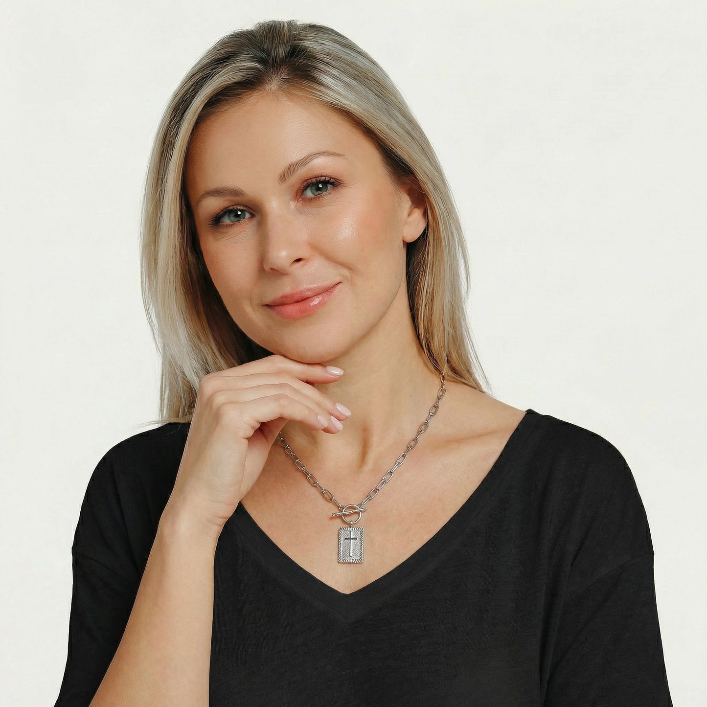 The Eternal Cross Pendant Necklace - 14k Gold Plated Stainless Steel