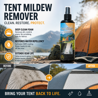✨Limited-time free cleaning cloths Outdoor Mold & Mildew Stain Remover for Tents Awnings & Waterproof Fabrics