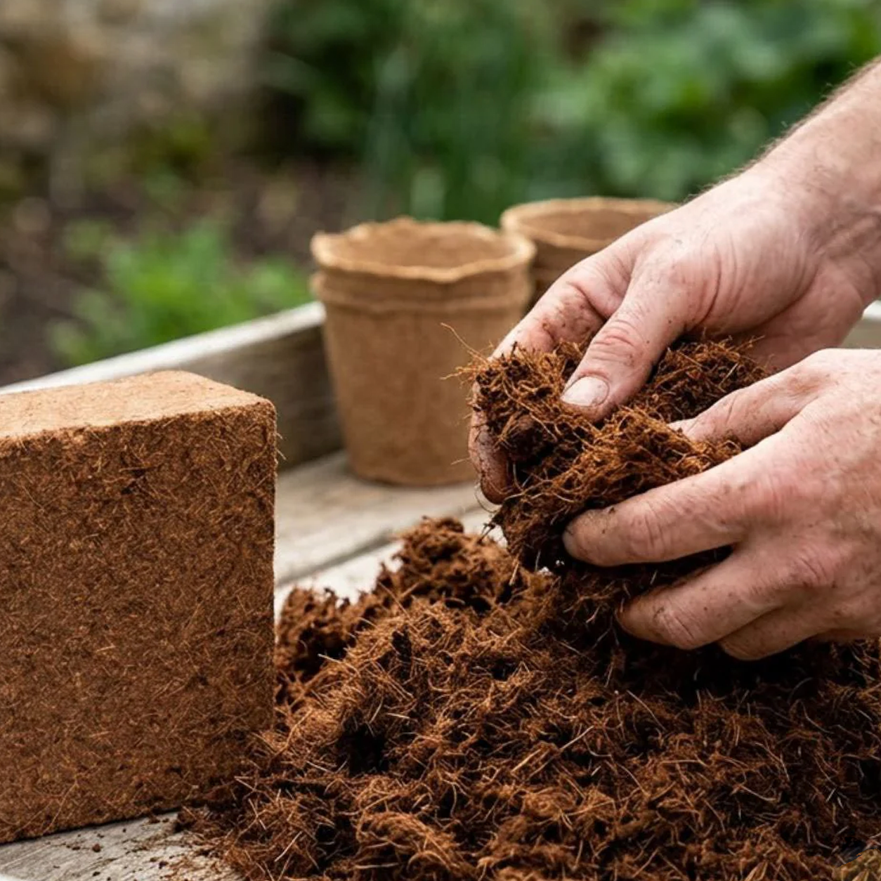 350g Organic Coco Coir Brick for Plants – Expandable Coconut Fiber Growing Medium