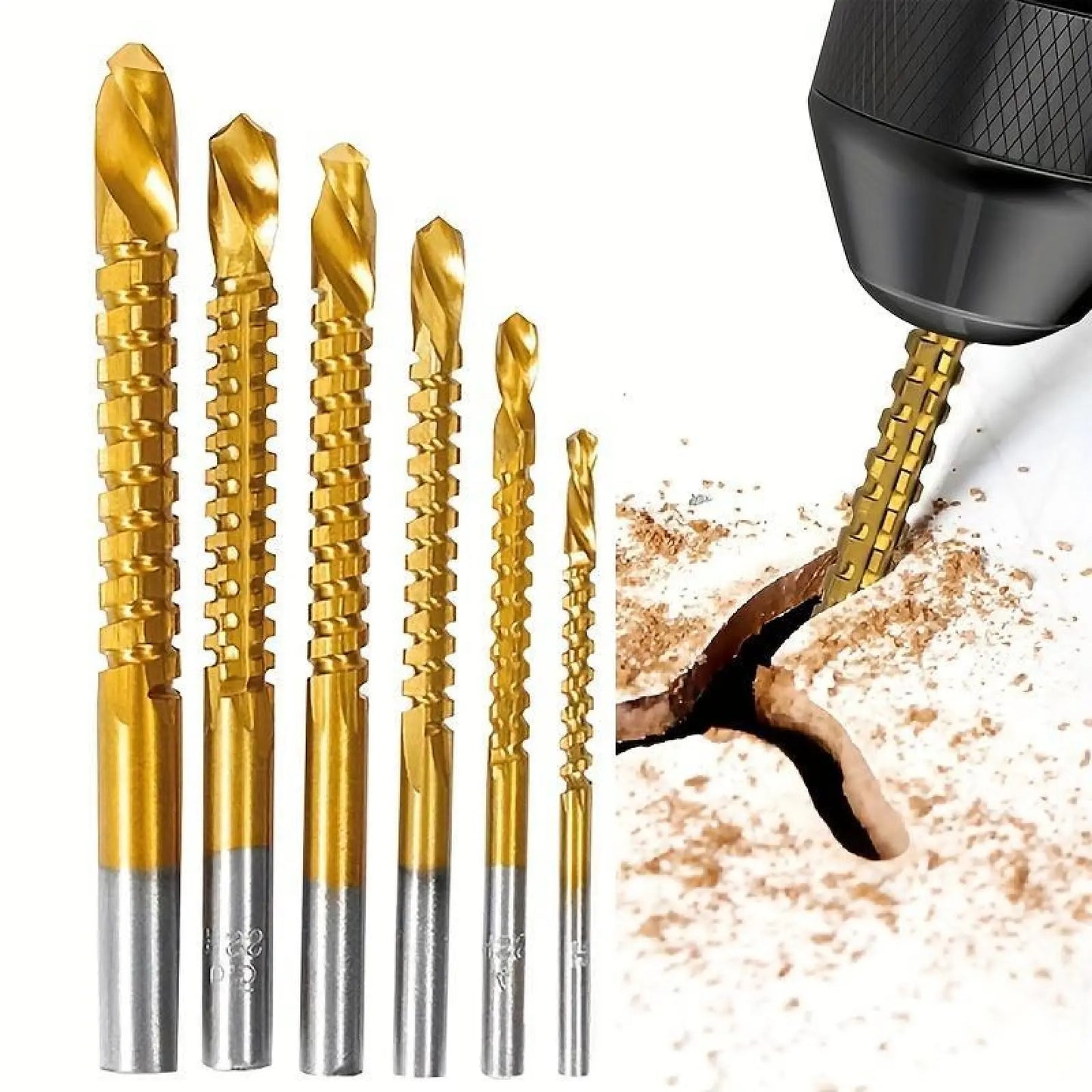 Titanium-Coated High Speed Steel Drill Bit Set for Metal & Wood