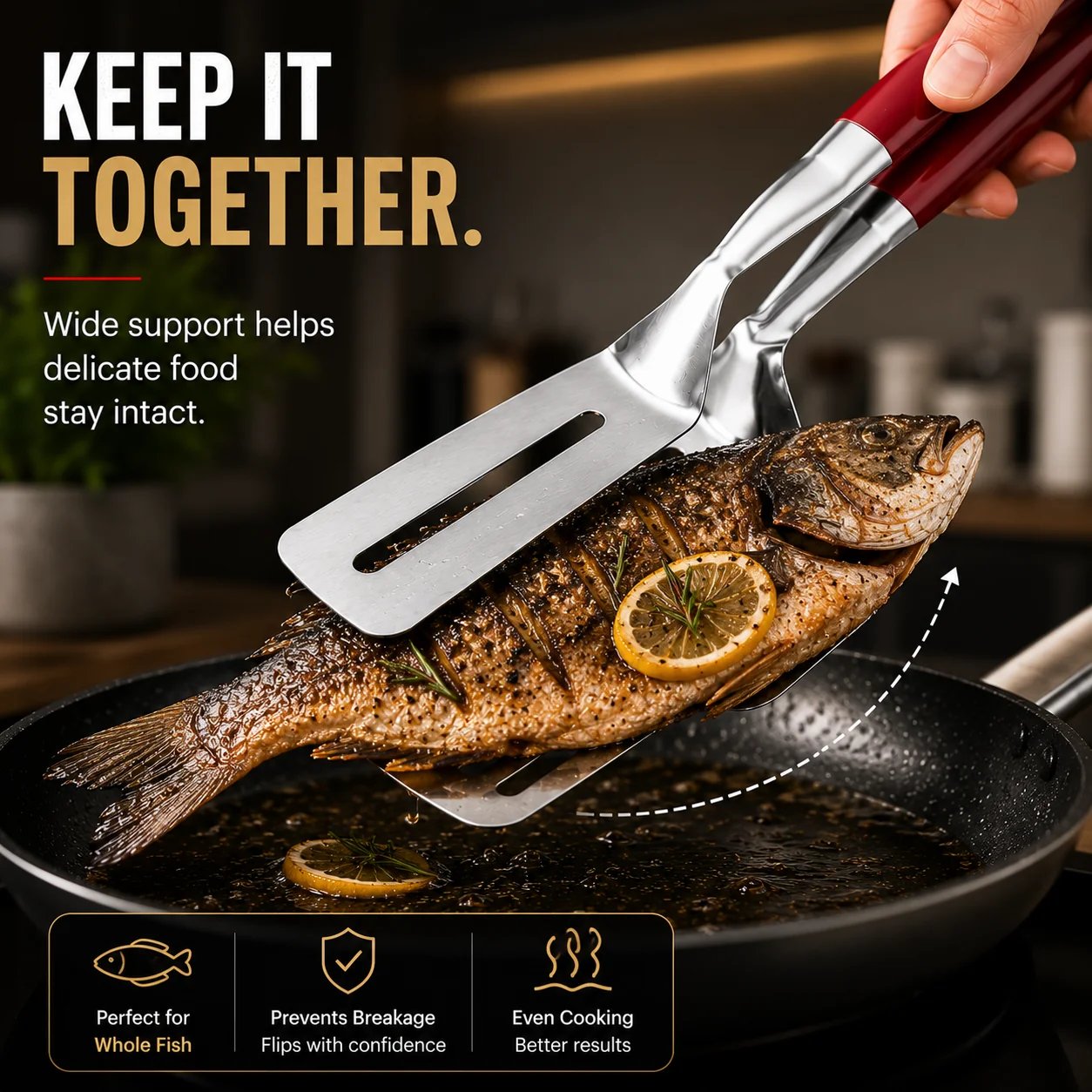🍳 2-in-1 Stainless Steel Spatula Tongs – Grip, Flip & Serve